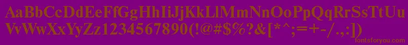 NewtonattBold-fontti – ruskeat fontit violetilla taustalla