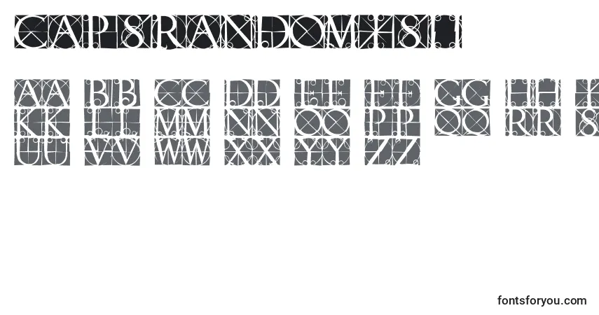 Schriftart Capsrandomish – Alphabet, Zahlen, spezielle Symbole