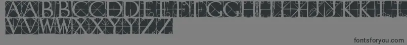 Capsrandomish-Schriftart – Schwarze Schriften auf grauem Hintergrund