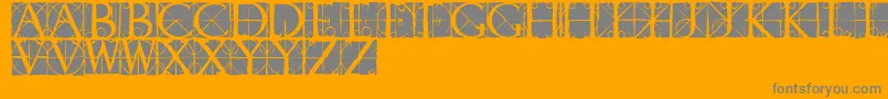 Capsrandomish Font – Gray Fonts on Orange Background