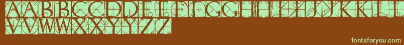 Capsrandomish Font – Green Fonts on Brown Background