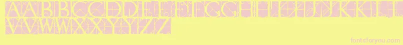 Capsrandomish-fontti – vaaleanpunaiset fontit keltaisella taustalla