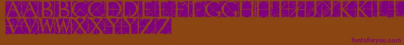 Czcionka Capsrandomish – fioletowe czcionki na brązowym tle