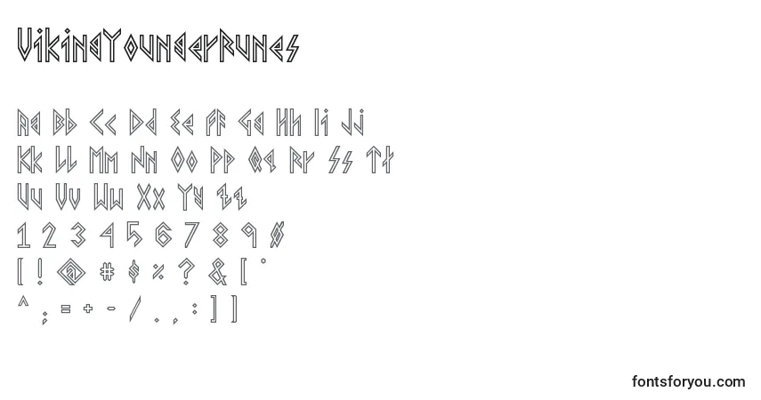 Czcionka VikingYoungerRunes – alfabet, cyfry, specjalne znaki