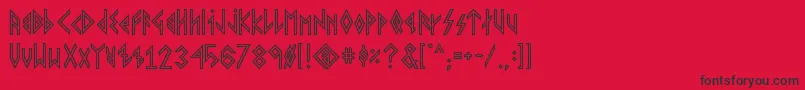 VikingYoungerRunes Font – Black Fonts on Red Background