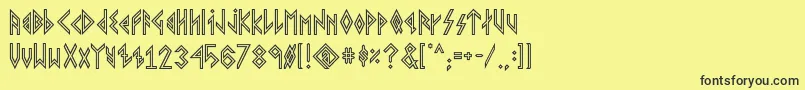 VikingYoungerRunes Font – Black Fonts on Yellow Background