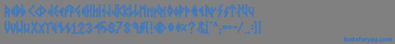 VikingYoungerRunes Font – Blue Fonts on Gray Background