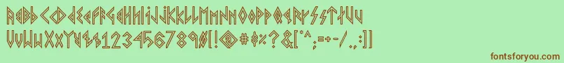 VikingYoungerRunes Font – Brown Fonts on Green Background