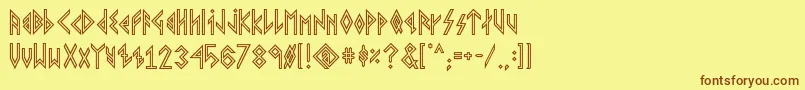 VikingYoungerRunes Font – Brown Fonts on Yellow Background