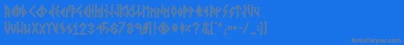 VikingYoungerRunes-Schriftart – Graue Schriften auf blauem Hintergrund