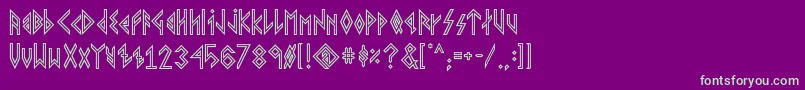 VikingYoungerRunes Font – Green Fonts on Purple Background