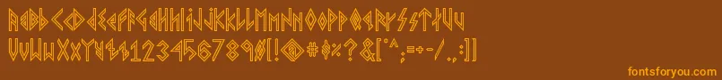 VikingYoungerRunes Font – Orange Fonts on Brown Background