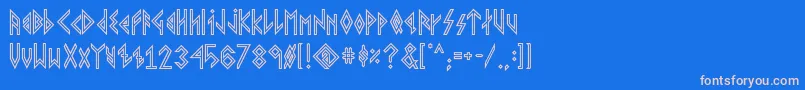 VikingYoungerRunes Font – Pink Fonts on Blue Background