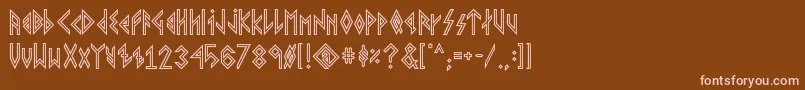 VikingYoungerRunes Font – Pink Fonts on Brown Background