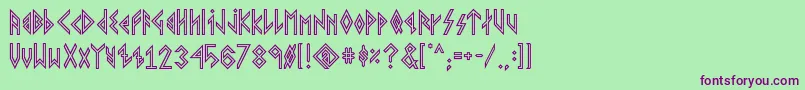 VikingYoungerRunes Font – Purple Fonts on Green Background