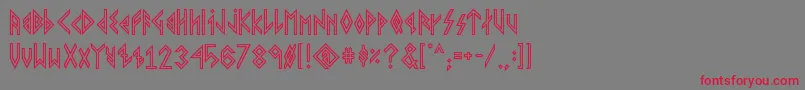 VikingYoungerRunes Font – Red Fonts on Gray Background