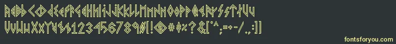 VikingYoungerRunes Font – Yellow Fonts on Black Background