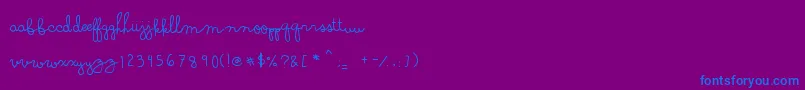 フォントDenneSoymilk – 紫色の背景に青い文字
