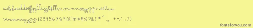 フォントDenneSoymilk – 黄色の背景に灰色の文字