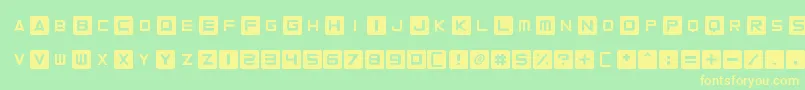 CurvedSquare Font – Yellow Fonts on Green Background