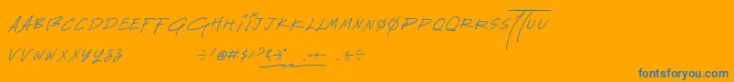 LightsaberDemo-Schriftart – Blaue Schriften auf orangefarbenem Hintergrund