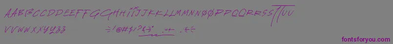 Шрифт LightsaberDemo – фиолетовые шрифты на сером фоне