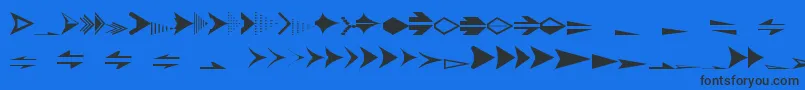 Czcionka EsriArrowhead – czarne czcionki na niebieskim tle
