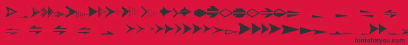 Czcionka EsriArrowhead – czarne czcionki na czerwonym tle