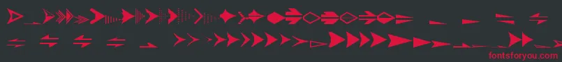 フォントEsriArrowhead – 黒い背景に赤い文字