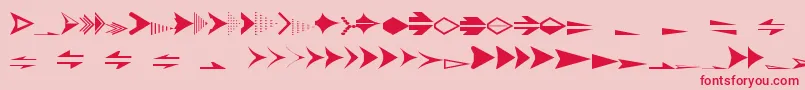 Fonte EsriArrowhead – fontes vermelhas em um fundo rosa