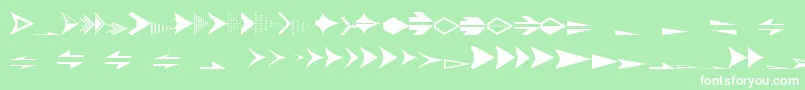 フォントEsriArrowhead – 緑の背景に白い文字