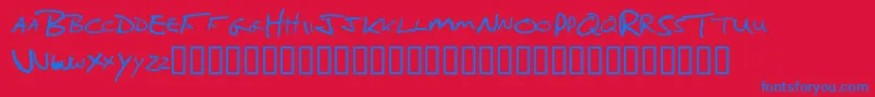 Neiln Font – Blue Fonts on Red Background