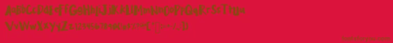 Mixplump Font – Brown Fonts on Red Background