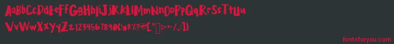 Mixplump Font – Red Fonts on Black Background