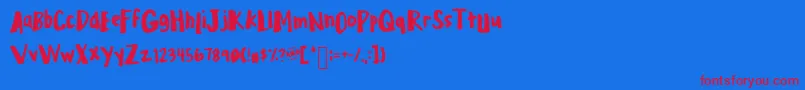 Mixplump Font – Red Fonts on Blue Background