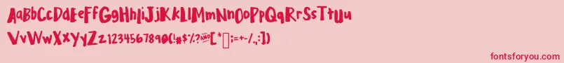 Mixplump Font – Red Fonts on Pink Background
