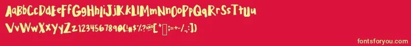 Mixplump Font – Yellow Fonts on Red Background