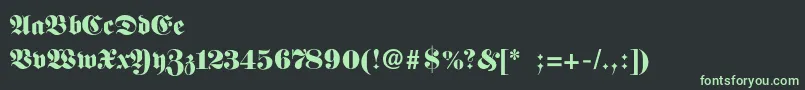 FellowmaidenSemibold-fontti – vihreät fontit mustalla taustalla