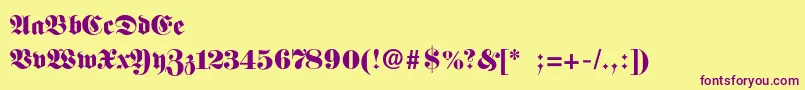 FellowmaidenSemibold Font – Purple Fonts on Yellow Background