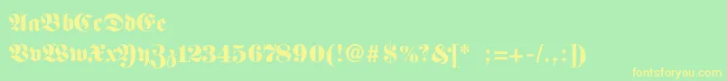 FellowmaidenSemibold Font – Yellow Fonts on Green Background