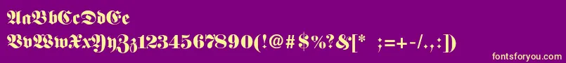 FellowmaidenSemibold Font – Yellow Fonts on Purple Background
