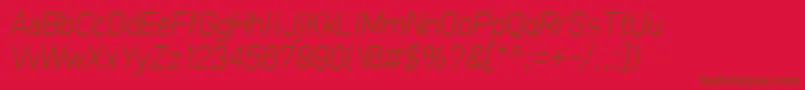FreeroadLightItalic Font – Brown Fonts on Red Background
