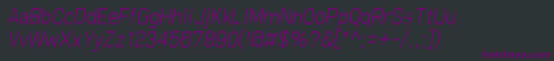 Шрифт FreeroadLightItalic – фиолетовые шрифты на чёрном фоне