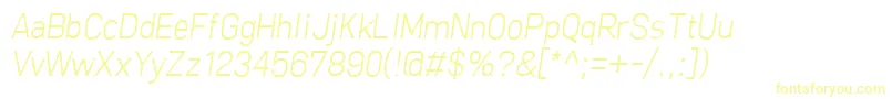 フォントFreeroadLightItalic – 黄色のフォント
