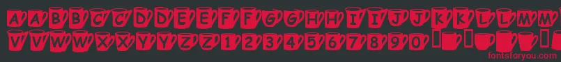 Coffee Mugs Font – Red Fonts on Black Background