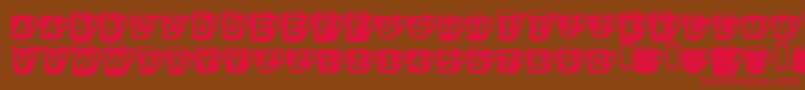 Coffee Mugs Font – Red Fonts on Brown Background