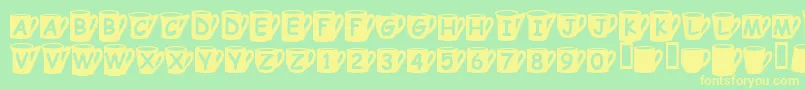Saiba mais sobre a fonte Coffee Mugs Fonte Coffee Mugs – fontes amarelas em um fundo verde