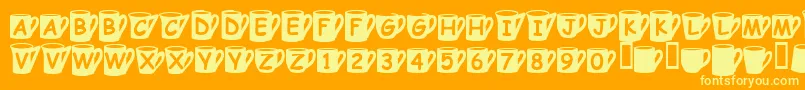 More about Coffee Mugs Font Coffee Mugs Font – Yellow Fonts on Orange Background