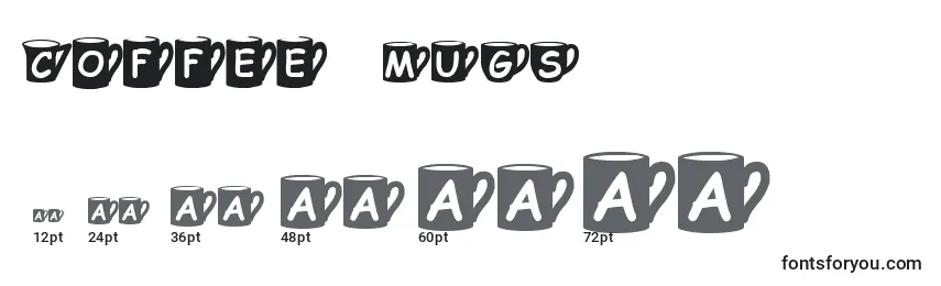 Размеры шрифта Coffee Mugs