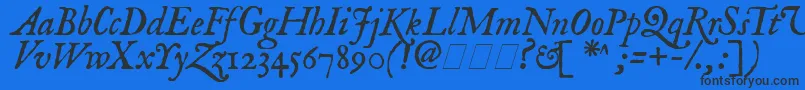 Fonte ImFellEnglishItalic – fontes pretas em um fundo azul